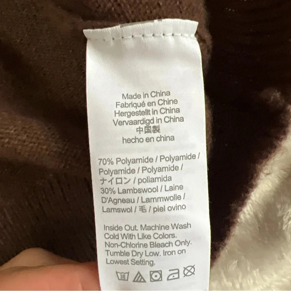 J. Crew LambsWool Blend Shawl Henley Sweater Mens Size Large Brown Office - Picture 7 of 8